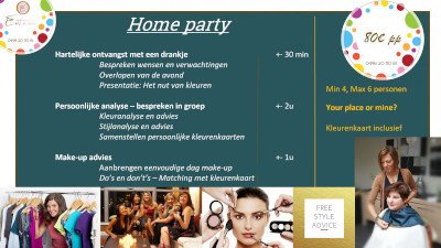 Kleuradvies, Make-up advies, Make-up workshops, Shopping, Kleerkast clean up, Kleerkast opruimen, Styleadvies, Kleuranalyse in Nederbrakel, Oost-Vlaanderen